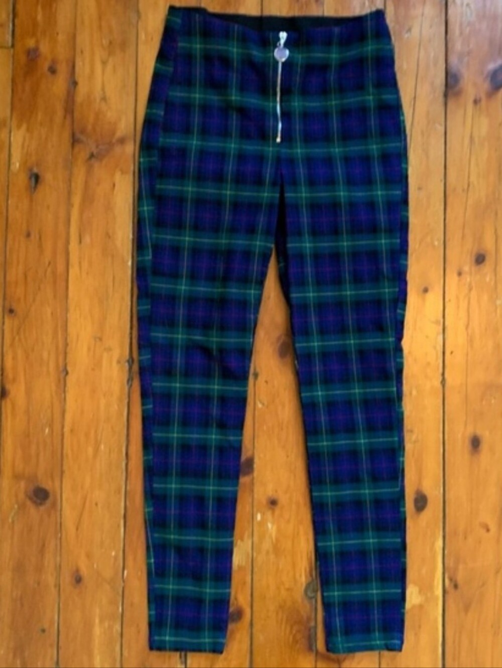 Tartan Punk Vivienne Westwood 90s Mcqueen Plaid Stretch Slim Fit Zip Green  Navy